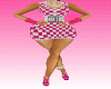 checkers dress pink deli