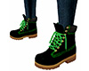 Black / Green L Boots F