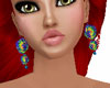 Rainbow rose earrings