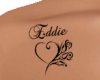 Eddie + heart shoulder tattoo