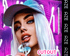 Neon Dollar Girl Cutout