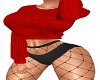 Red Sweater+Fishnets