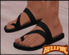 M/ Blk Leather Sandals
