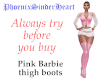 Pink Barbie thigh boots