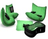 green couch set
