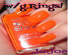 !OrangeNails w/rings!!