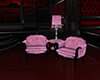 Pink&BlkChair,table&lamp