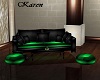 Black/Green Sofa