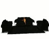 black couch with chairs