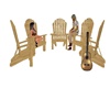 Wooden chairs poses