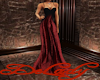 Black Red Velvet Gown