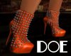 [d0e] Orange Ankle Boots