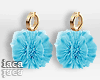 Blue Pompom Earrings