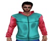 Hoodie Teal and Pink