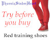 Red training shoes (F)