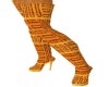 orange pattern boots