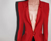 Suit, red.