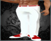 White & Red Pants Slim