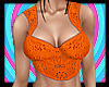 Orange Cotton lace tank