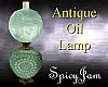Antq Oil Lamp Green