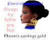 Phoenix earrings gold