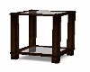 WOOD/GLASS END TABLE