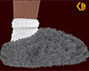 Gray Fluffy Slippers 5 M