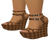 Brown Plaid Sandals