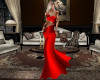 Ruched Red Gown
