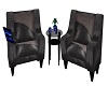 brn/grey leather chairs