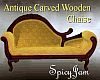 Antq Carvd Wood Chaise Y