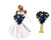 Bouquet hold blue/gold