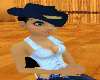 Blue cowgirl hat