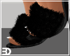 Black Fur Slippers