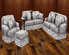 White Brown Sofa Set