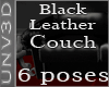 [O] Black Leather Couch