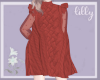 ruffle knit gown red