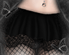 black mini skirt+fishnet