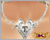 T Necklace Silver Heart