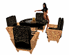 black/gold chat table