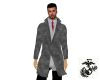 Grey Coat w/ Scarf Tie