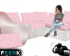 lFl Pink wooden couch