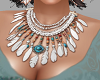 SR~ Boho Necklace Feathe