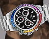 Color Stone Silver Watch