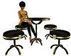 MS Blk & Gold Table set