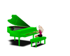 green piano