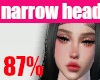 👩87% narrow head
