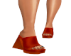 Orange Leather Heels