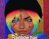 Rainbow hair+beanie
