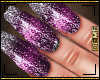 D# Purple Glitter Nails